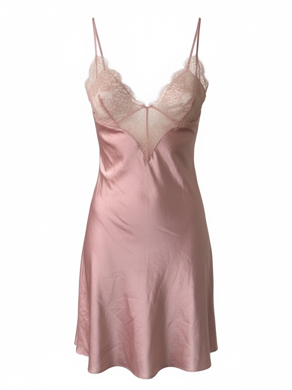 Victoria’s Secret Silky Chemise / Lace-Trim Slip - Dusty Pink